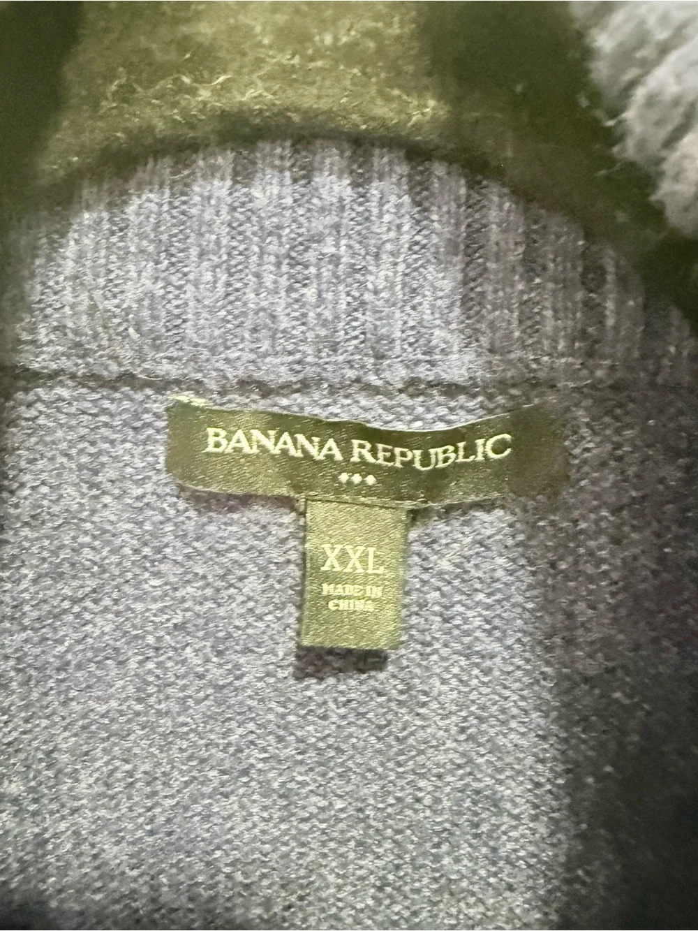 Banana Republic Men's cotton  nylon wool blend Blue Half-Zip Sweater  XXL